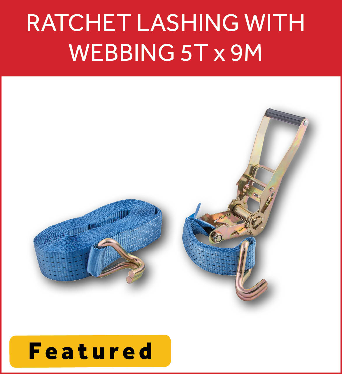 Ratchet Lashing With Webbing 5T x 9m